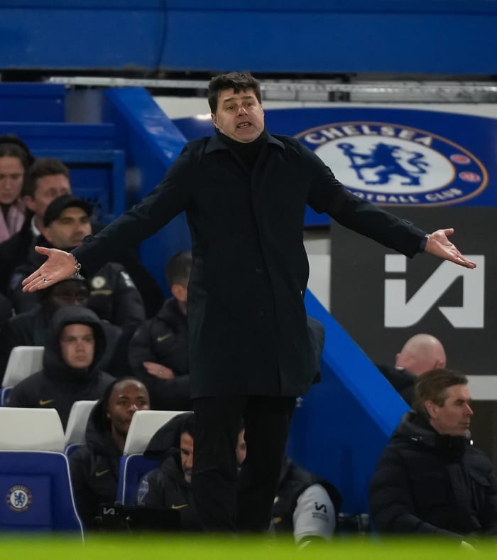 Chelsea manager Mauricio Pochettino pictured in January 2024 during his team's 6-1 win over Middlesbrough in the semi-finals of the EFL Cup